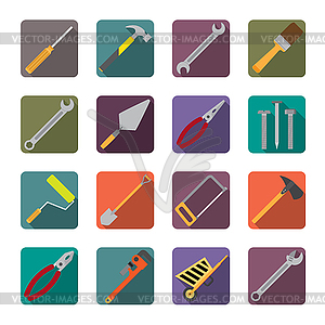 Set of renovation tools icons - vector image