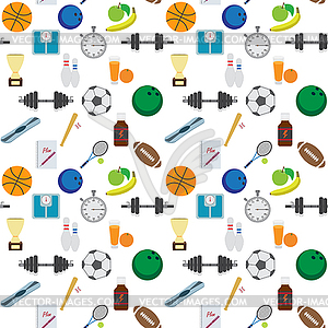 Fitness Seamless Pattern - stock vector clipart