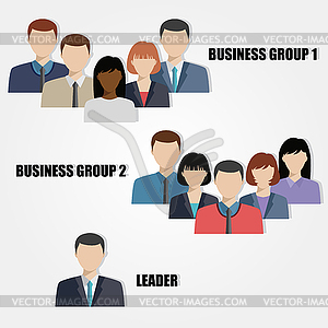 Business people group flat - vector clipart