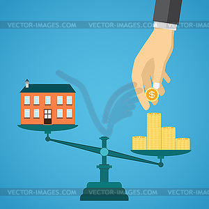 Flat real estate sale concept - royalty-free vector image