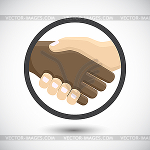 International business people shaking hands - vector image