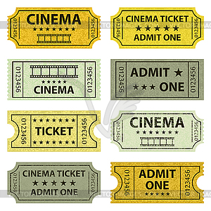 Retro cinema tickets - vector image