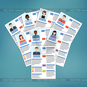 Group of resume - vector clipart