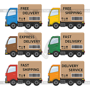 Set of delivery cars - vector image