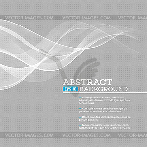 Gray wave abstract background - vector image