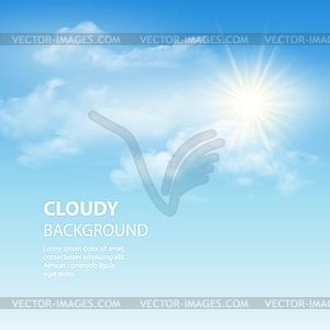 Голубое небо фон с крошечными облаков - изображение в векторном формате