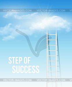 Cloud stair, way to success in blue sky - vector EPS clipart