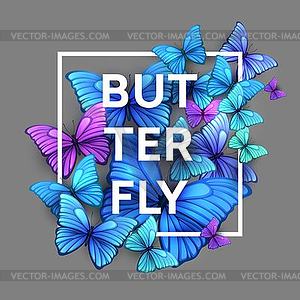 Butterflies background design - vector clipart