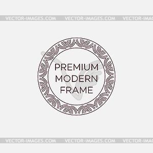 Geometric frame in mono line style. Monogram - vector image