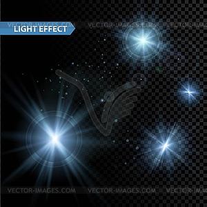 Set of glowing light effect stars bursts with - vector clip art