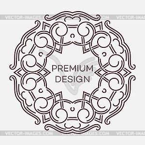 Geometric frame in mono line style. Monogram - vector image