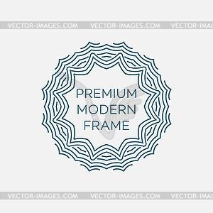 Geometric frame in mono line style. Monogram - vector image