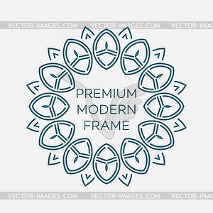 Geometric frame in mono line style. Monogram - vector image