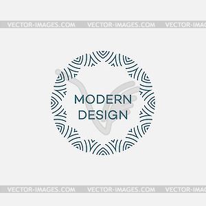 Geometric frame in mono line style. Monogram - vector clip art