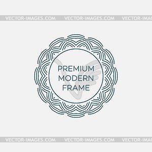 Geometric frame in mono line style. Monogram - vector image