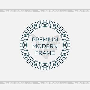 Geometric frame in mono line style. Monogram - vector image