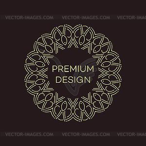 Geometric frame in mono line style. Monogram - vector image