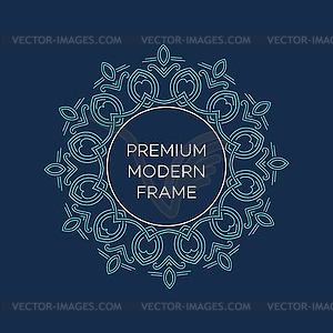 Geometric frame in mono line style. Monogram - vector image