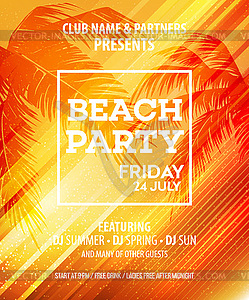 Шаблон Лето Beach Party Flyer - векторизованное изображение