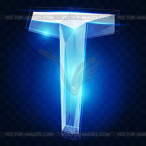 Crystal ise alphabet. type - vector image