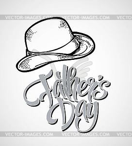 Happy Fathers Day. Hand lettering card - vector image