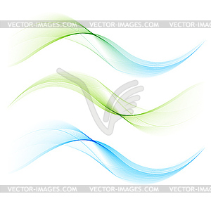 Abstract curved lines background. Template - vector image