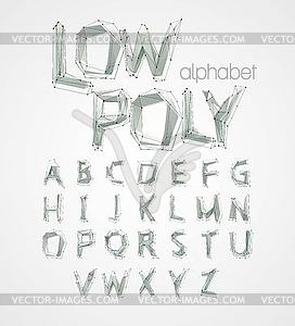 Низкий шрифта поли алфавит - векторный клипарт / векторное изображение
