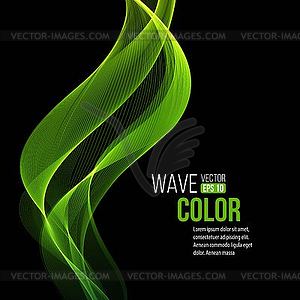 Abstract transparent green waves - vector clipart