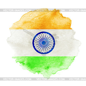 Indian flag in watercolor background. Concept India - vector image