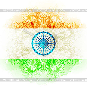 Indian flag in watercolor background. Concept India - vector clipart