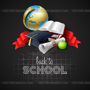 Back To School фоне - векторный клипарт Royalty-Free