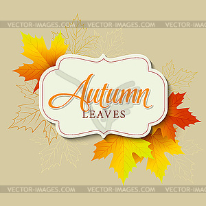 Autumn typographic. Fall leaf - vector image