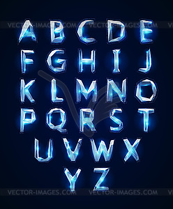 Low poly cristal alphabet font - vector clipart