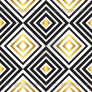 Seamless black and gold pattern - color vector clipart