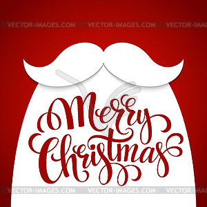 Christmas Typographic Background. Santa Beard - vector EPS clipart