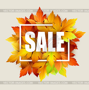 Autumn typographic. Fall leaf - vector clipart