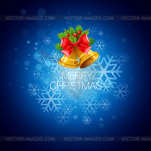 Christmas background with bells - vector image