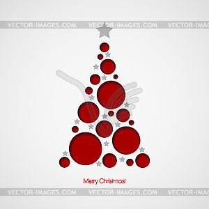 Christmas card with Christmas tree - vector clipart / vector image