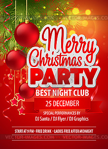 Weihnachts Party Flyer Vorlage Vektorisierte Grafik