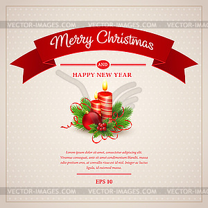 Christmas greeting card - vector clip art