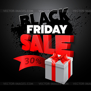 Black Friday gift box - vector clip art