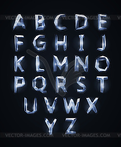 Low poly cristal alphabet font - stock vector clipart
