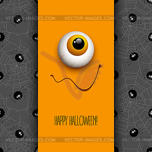 Funny Halloween greeting card monster eyes - vector image