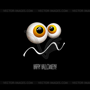 Funny Halloween greeting card monster eyes - vector EPS clipart