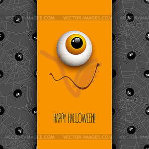 Funny Halloween greeting card monster eyes - vector clipart / vector image