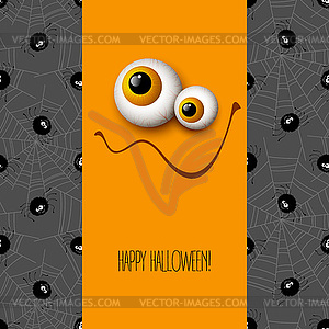 Funny Halloween greeting card monster eyes - vector image