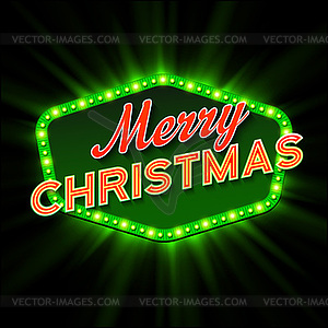 Merry Christmas Lights Frames - vector clipart