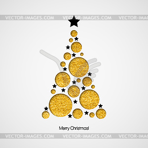 Christmas card with Christmas tree - vector image