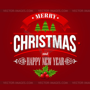 Christmas labels, emblems, decorative elements - vector image