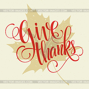 Happy Thanksgiving lettering. background - vector clip art